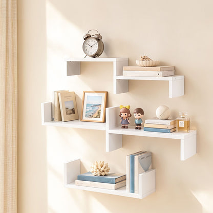 Alona.com.au Furniture > Living Room > Bookcases & Shelves Artiss Floating Wall Shelves Set of 5 Mounted U-Shape Display Ledge, White