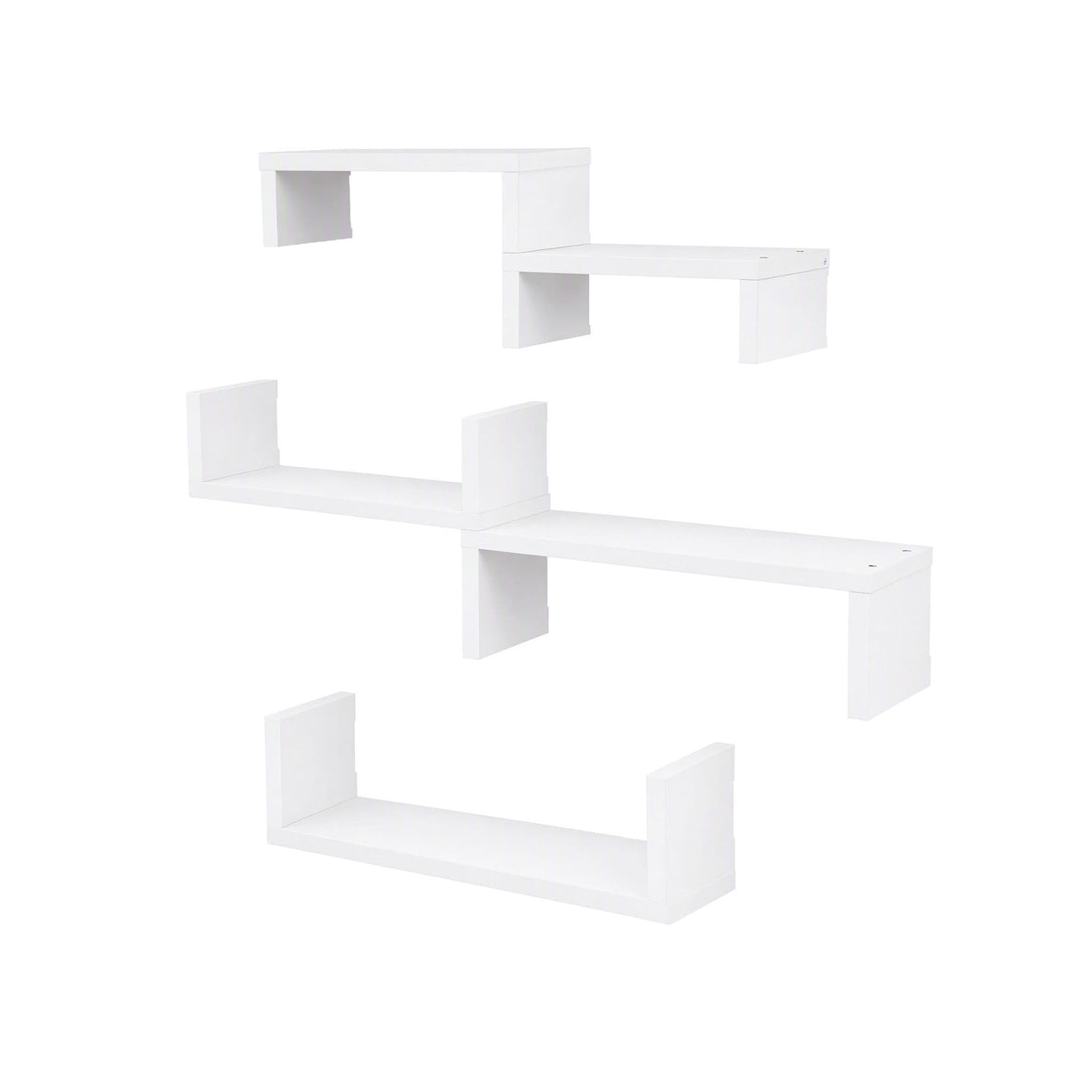 Alona.com.au Furniture > Living Room > Bookcases & Shelves Artiss Floating Wall Shelves Set of 5 Mounted U-Shape Display Ledge, White