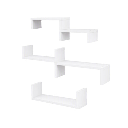 Alona.com.au Furniture > Living Room > Bookcases & Shelves Artiss Floating Wall Shelves Set of 5 Mounted U-Shape Display Ledge, White