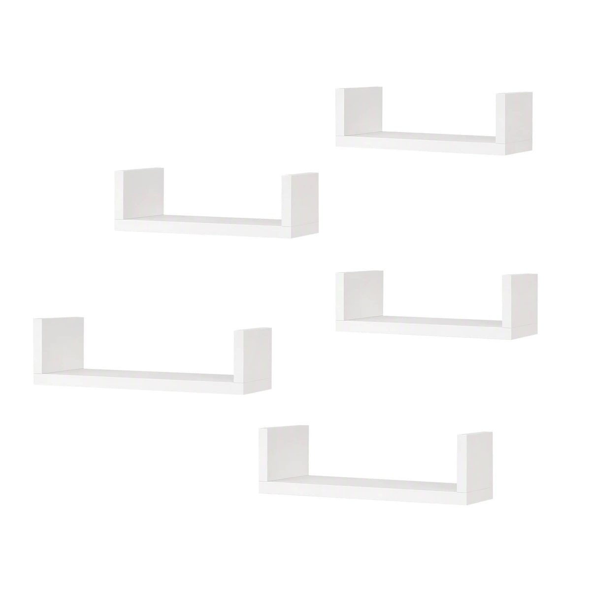 Alona.com.au Furniture > Living Room > Bookcases & Shelves Artiss Floating Wall Shelves Set of 5 Mounted U-Shape Display Ledge, White