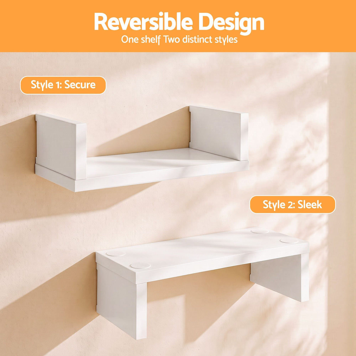 Alona.com.au Furniture > Living Room > Bookcases & Shelves Artiss Floating Wall Shelves Set of 5 Mounted U-Shape Display Ledge, White