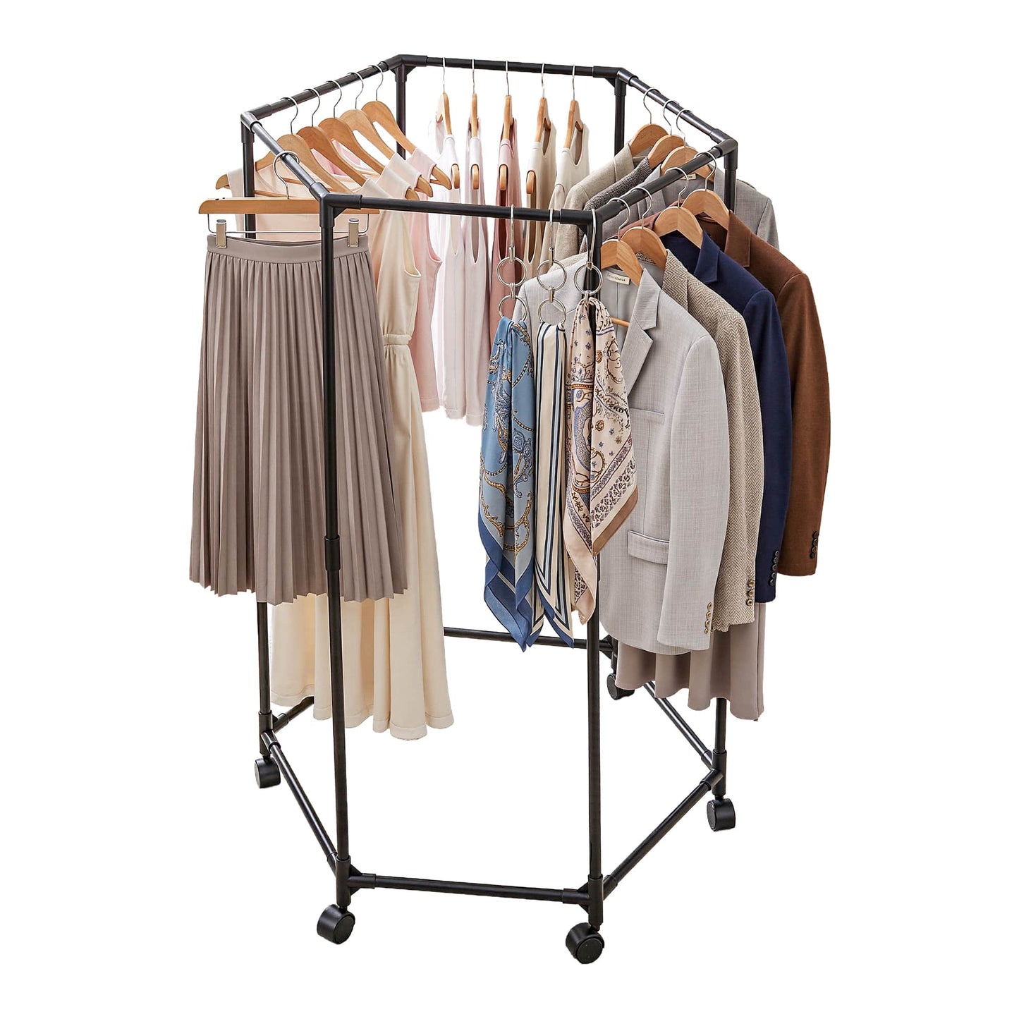 Alona.com.au Furniture > Living Room > Coat Racks Artiss Clothes Rack Airer Rail Coat Stand Wheels 6 Rods