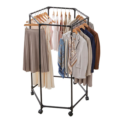 Alona.com.au Furniture > Living Room > Coat Racks Artiss Clothes Rack Airer Rail Coat Stand Wheels 6 Rods