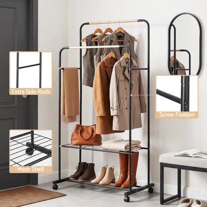 Alona.com.au Furniture > Living Room > Coat Racks Artiss Clothes Rack Double Rod Airer Rail Coat Stand Hanger Storage Shelf