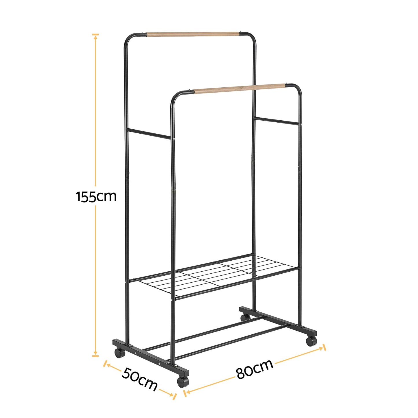 Alona.com.au Furniture > Living Room > Coat Racks Artiss Clothes Rack Double Rod Airer Rail Coat Stand Hanger Storage Shelf