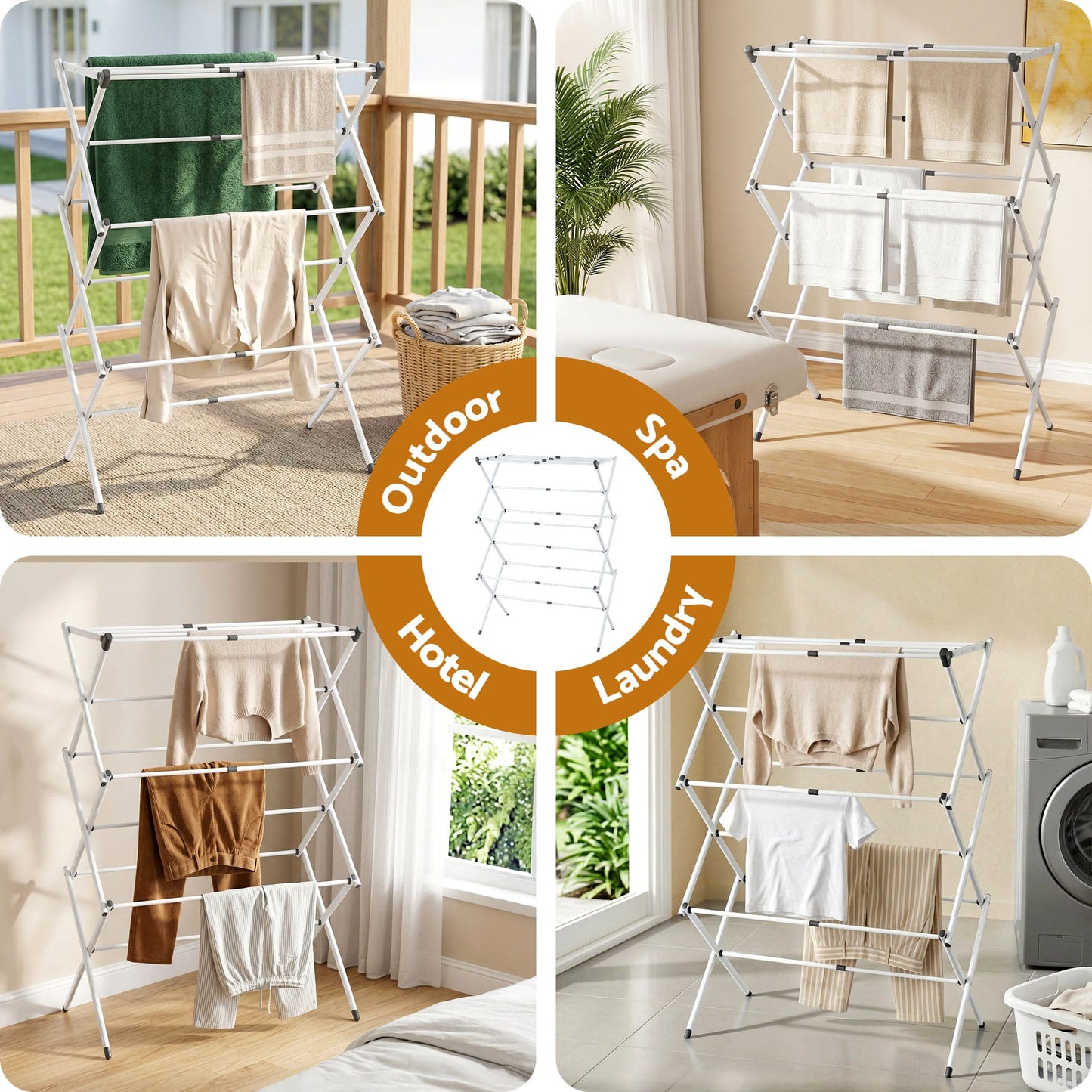Alona.com.au Furniture > Living Room > Coat Racks Artiss Clothes Rack Foldable Airer Drying Rack Portable No Assembly Required
