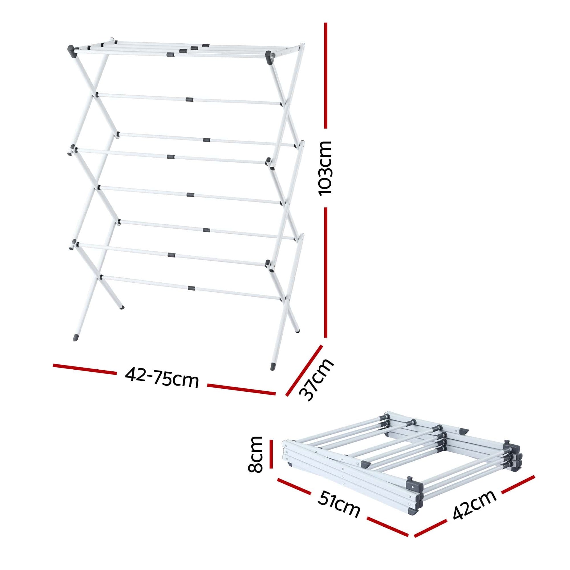 Alona.com.au Furniture > Living Room > Coat Racks Artiss Clothes Rack Foldable Airer Drying Rack Portable No Assembly Required