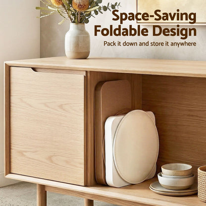 Alona.com.au Furniture > Living Room > Ottomans & Footstools Artiss Accordion Folding Paper Stools Set Includes 2 Cushions Natural Kraft 100KG Capacity