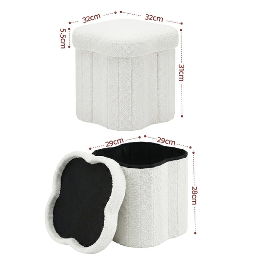 Alona.com.au Furniture > Living Room > Ottomans & Footstools Artiss Storage Ottoman Foot Stool Foldable White