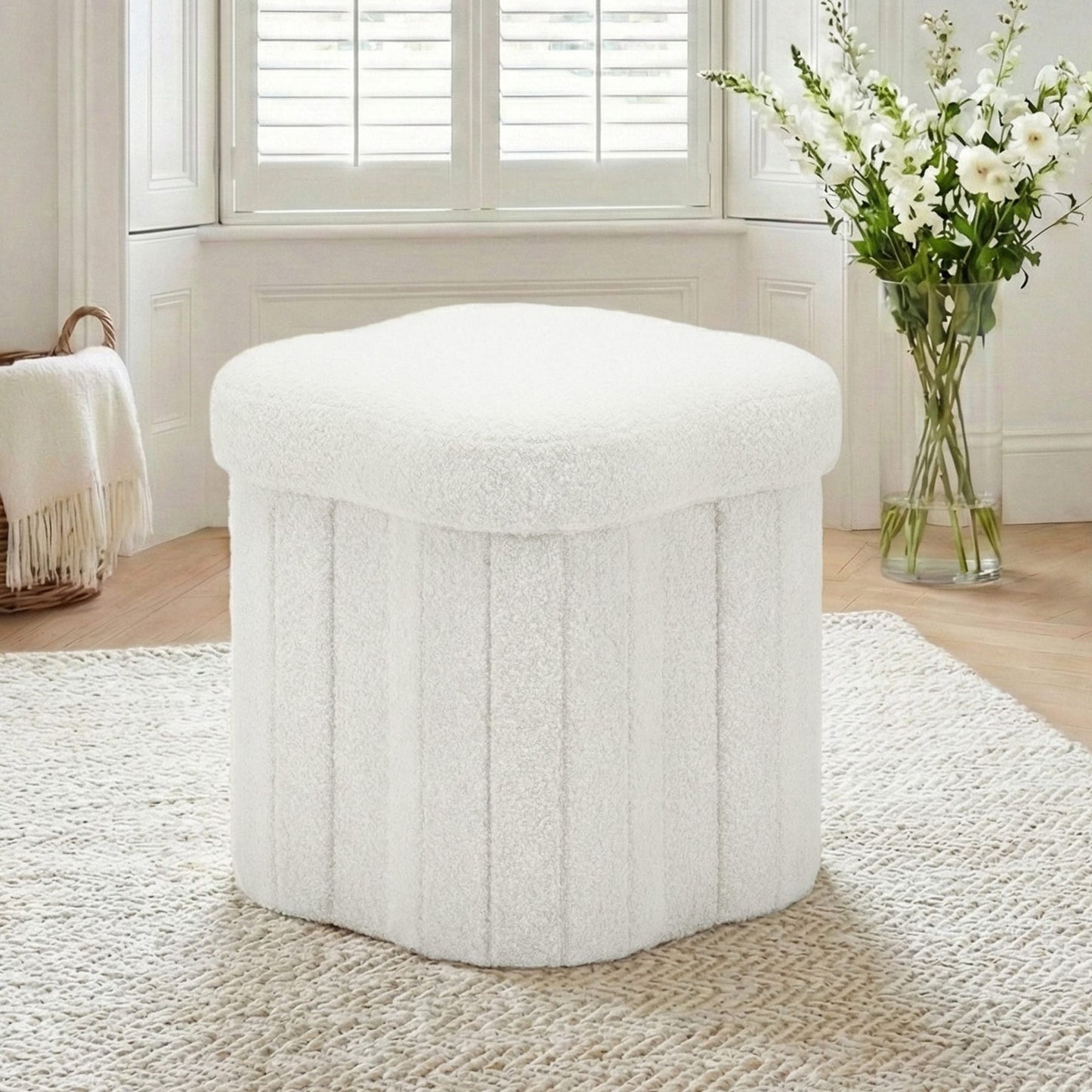 Alona.com.au Furniture > Living Room > Ottomans & Footstools Artiss Storage Ottoman Foot Stool Foldable White