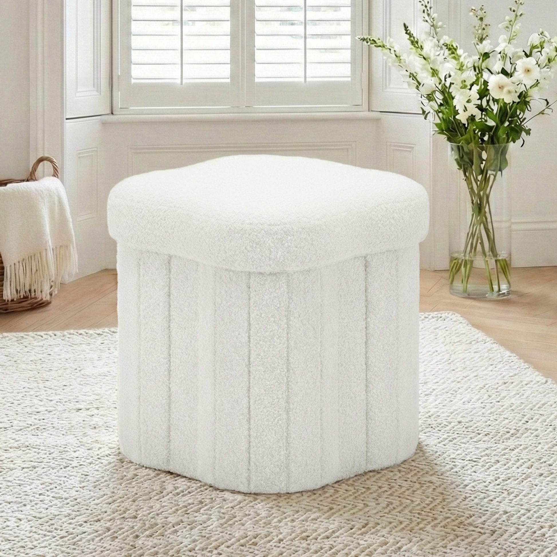 Alona.com.au Furniture > Living Room > Ottomans & Footstools Artiss Storage Ottoman Foot Stool Foldable White