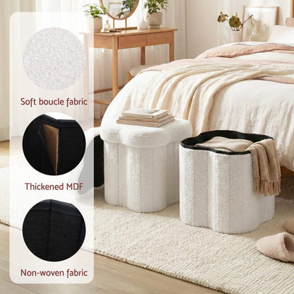 Alona.com.au Furniture > Living Room > Ottomans & Footstools Artiss Storage Ottoman Foot Stool Foldable White