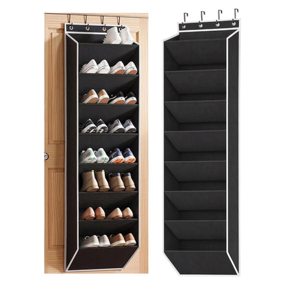 Alona.com.au Furniture > Living Room > Shoe Storage Artiss Over Door Shoe Organiser Storage X2 8-Tier Pantry Hanger Fabric Black