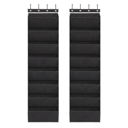 Alona.com.au Furniture > Living Room > Shoe Storage Artiss Over Door Shoe Organiser Storage X2 8-Tier Pantry Hanger Fabric Black