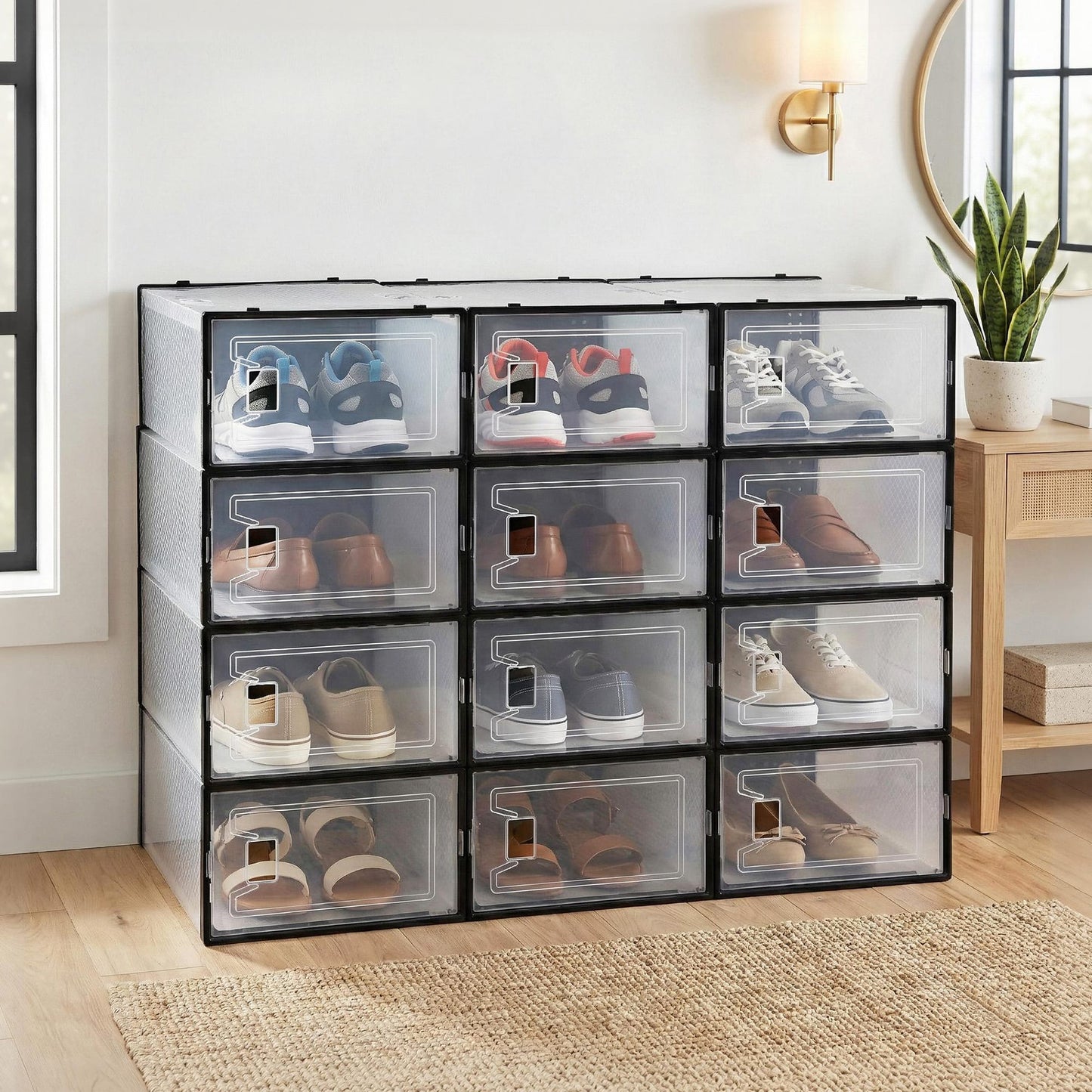 Alona.com.au Furniture > Living Room > Shoe Storage Artiss Shoe Storage Box DIY Set of 12 Stackable Black