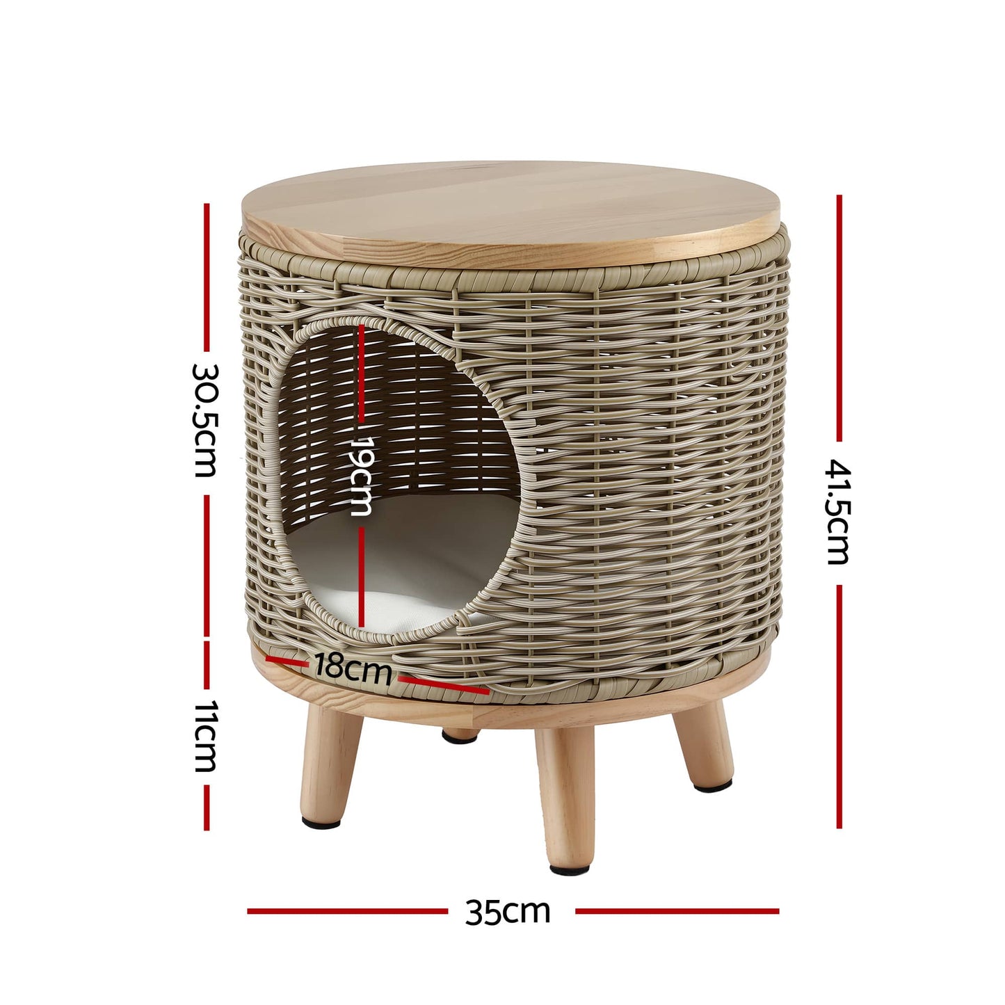 Alona.com.au Furniture > Living Room > Side Tables Gardeon Coffee Side Table Wicker Steel Desk Pet Bed Storage Outdoor Furniture