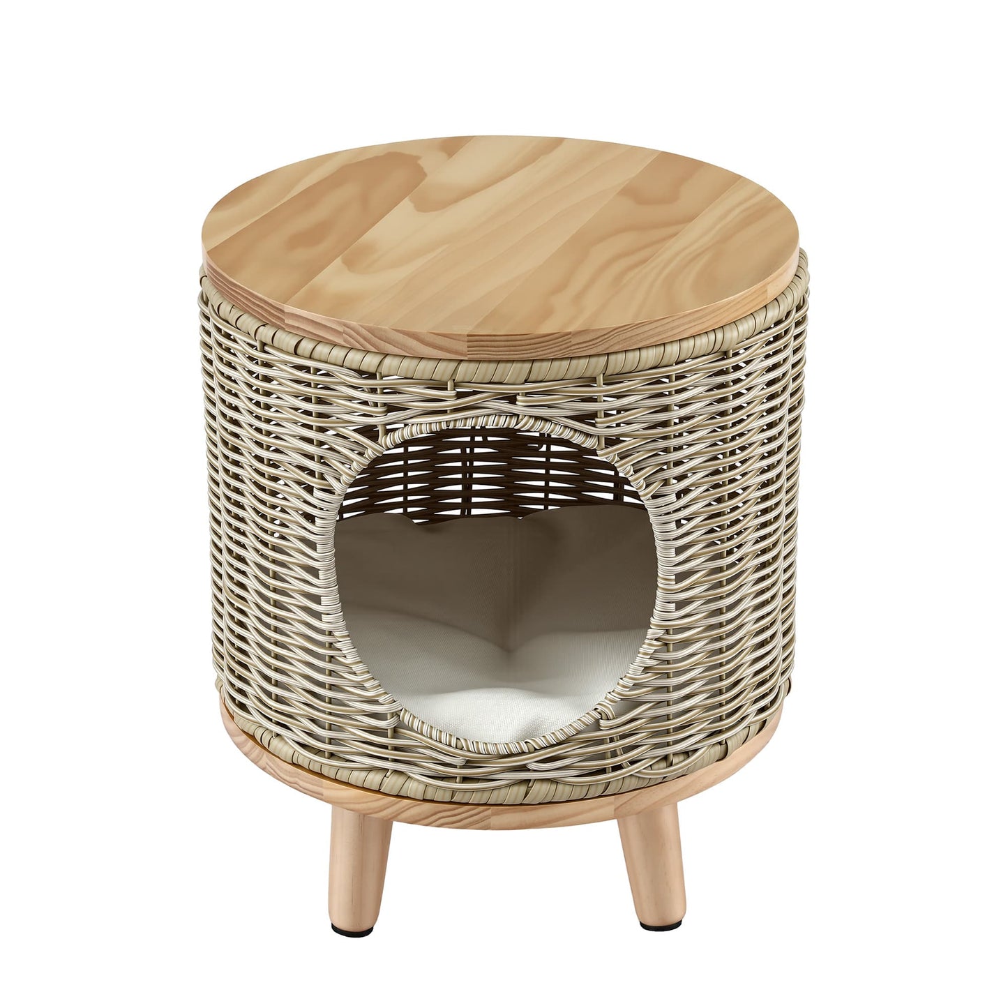 Alona.com.au Furniture > Living Room > Side Tables Gardeon Coffee Side Table Wicker Steel Desk Pet Bed Storage Outdoor Furniture
