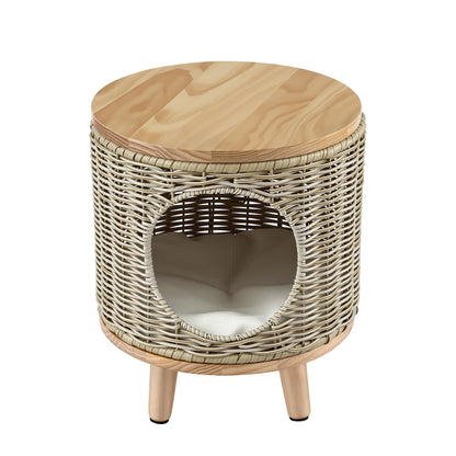 Alona.com.au Furniture > Living Room > Side Tables Gardeon Coffee Side Table Wicker Steel Desk Pet Bed Storage Outdoor Furniture