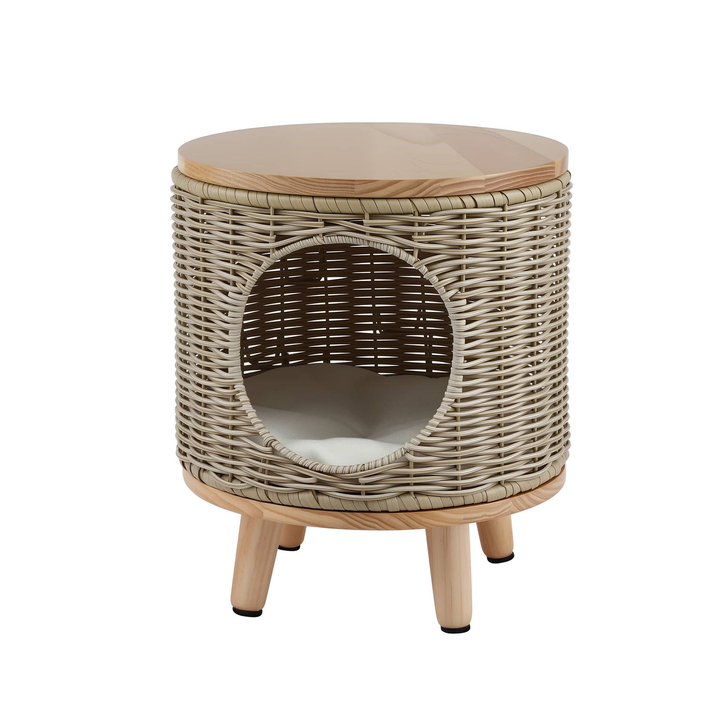 Alona.com.au Furniture > Living Room > Side Tables Gardeon Coffee Side Table Wicker Steel Desk Pet Bed Storage Outdoor Furniture
