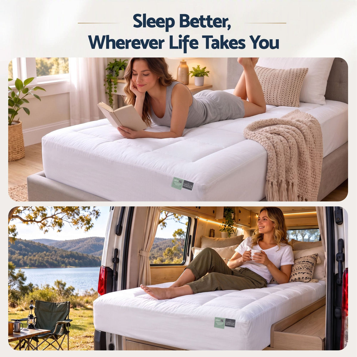 Alona.com.au Furniture > Mattresses > Mattress Toppers Giselle 5cm Single Memory Foam Mattress Topper Pillow Top with Gel Foam