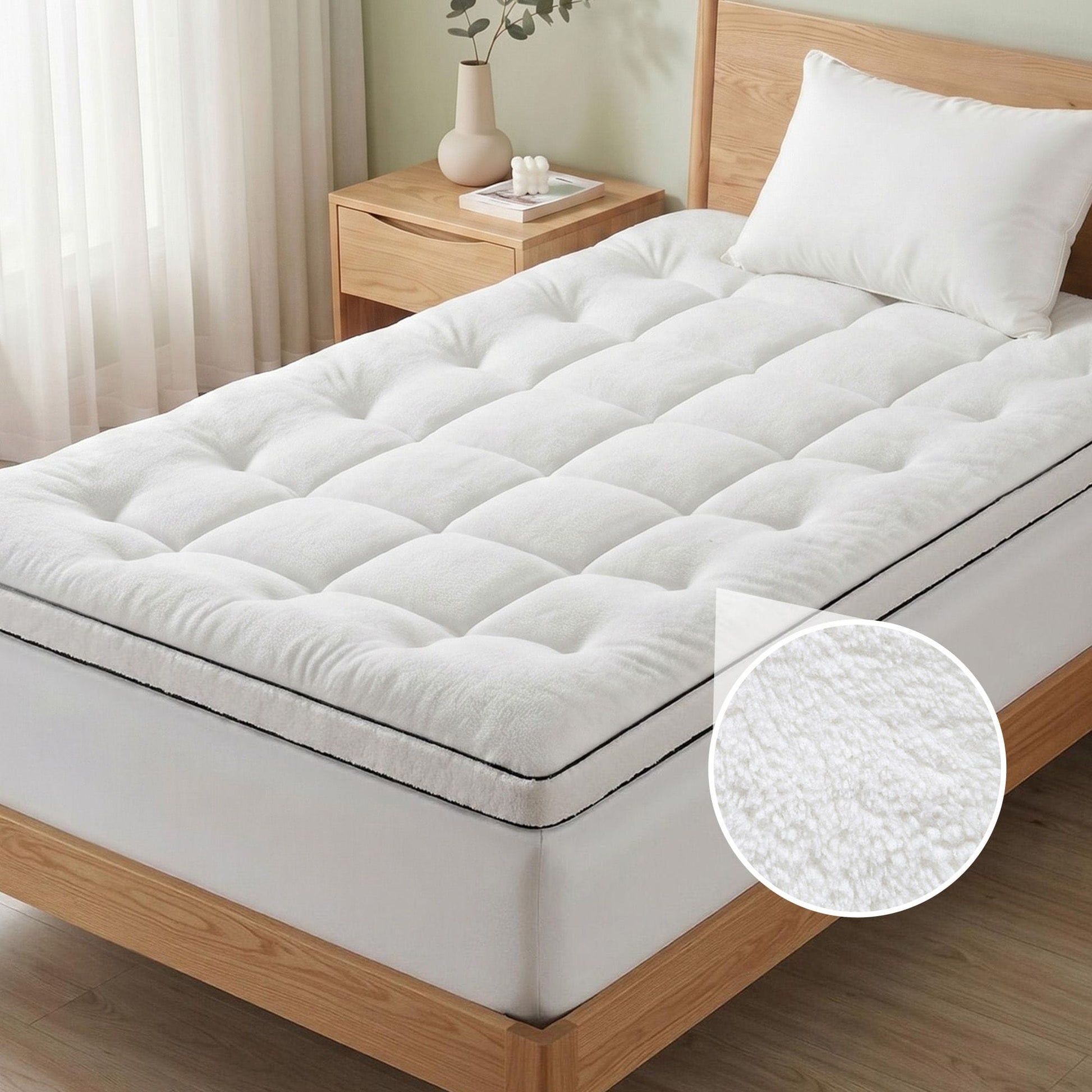 Alona.com.au Furniture > Mattresses > Mattress Toppers Giselle Bedding King Single Mattress Topper 5cm Coral Fleece