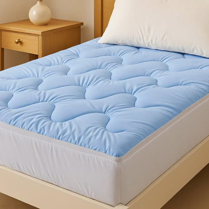 Alona.com.au Furniture > Mattresses > Mattress Toppers Giselle Bedding Pillowtop Mattress Topper 5cm Reversible Cooling & Soft Coral Fleece Pad for Back Pain Relief, Washable Skin-friendly Bed Protector with 45cm Deep Pocket Single