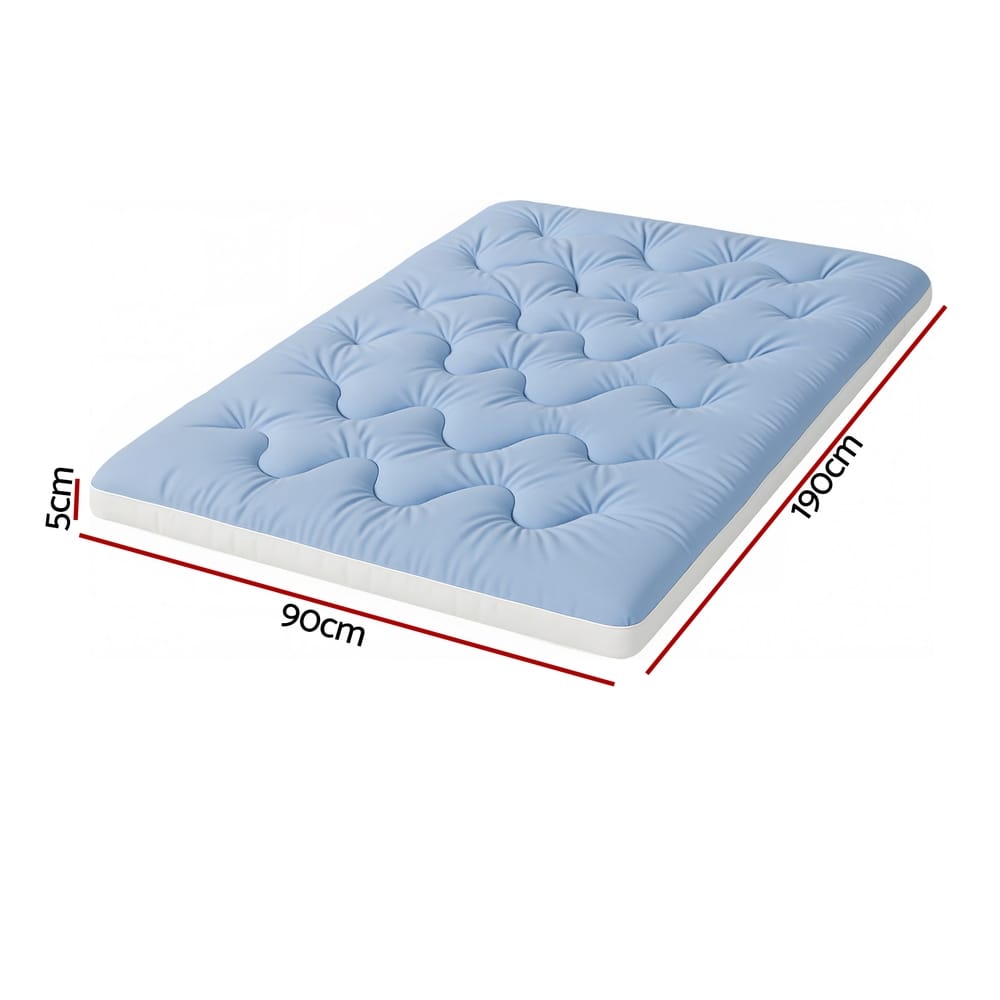 Alona.com.au Furniture > Mattresses > Mattress Toppers Giselle Bedding Pillowtop Mattress Topper 5cm Reversible Cooling & Soft Coral Fleece Pad for Back Pain Relief, Washable Skin-friendly Bed Protector with 45cm Deep Pocket Single