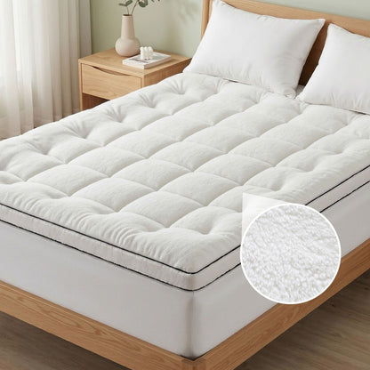 Alona.com.au Furniture > Mattresses > Mattress Toppers Giselle Bedding Queen Mattress Topper 5cm Coral Fleece