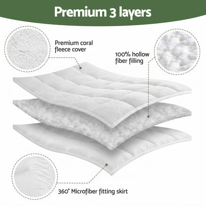 Alona.com.au Furniture > Mattresses > Mattress Toppers Giselle Bedding Single Mattress Topper 5cm Coral Fleece