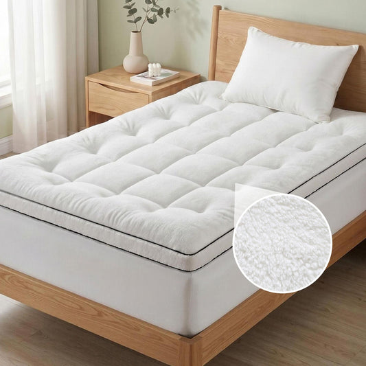 Alona.com.au Furniture > Mattresses > Mattress Toppers Giselle Bedding Single Mattress Topper 5cm Coral Fleece