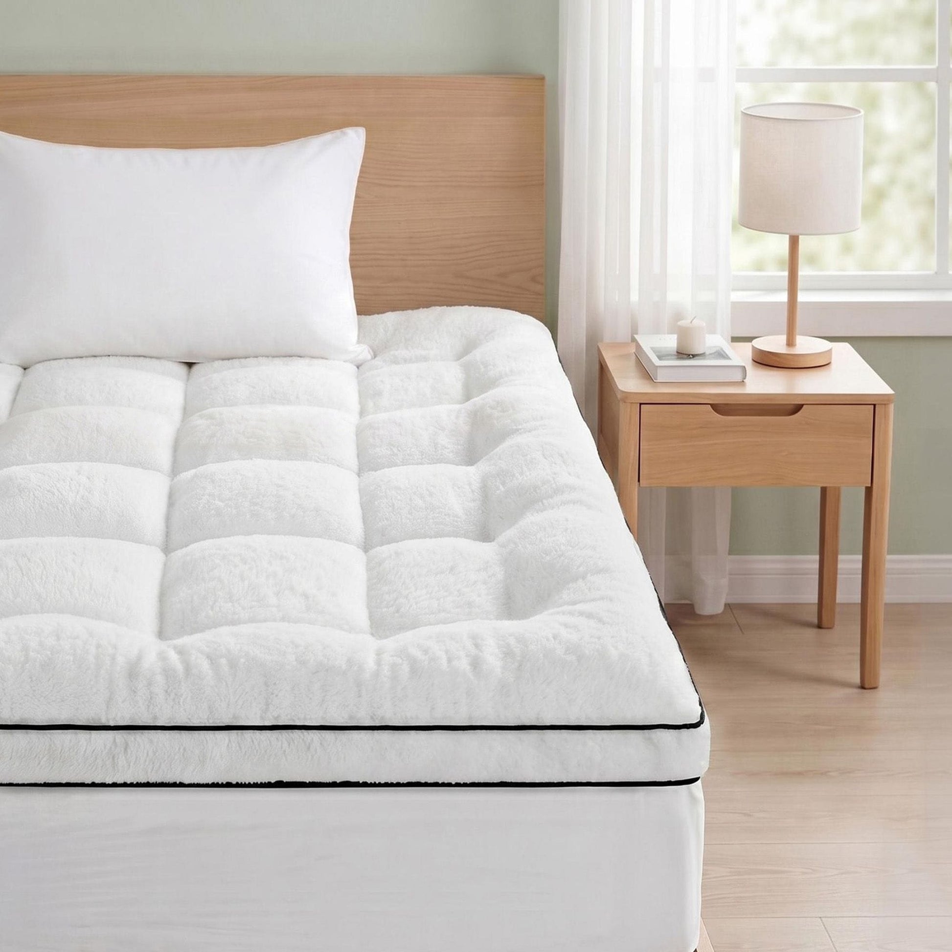 Alona.com.au Furniture > Mattresses > Mattress Toppers Giselle Bedding Single Mattress Topper 5cm Coral Fleece