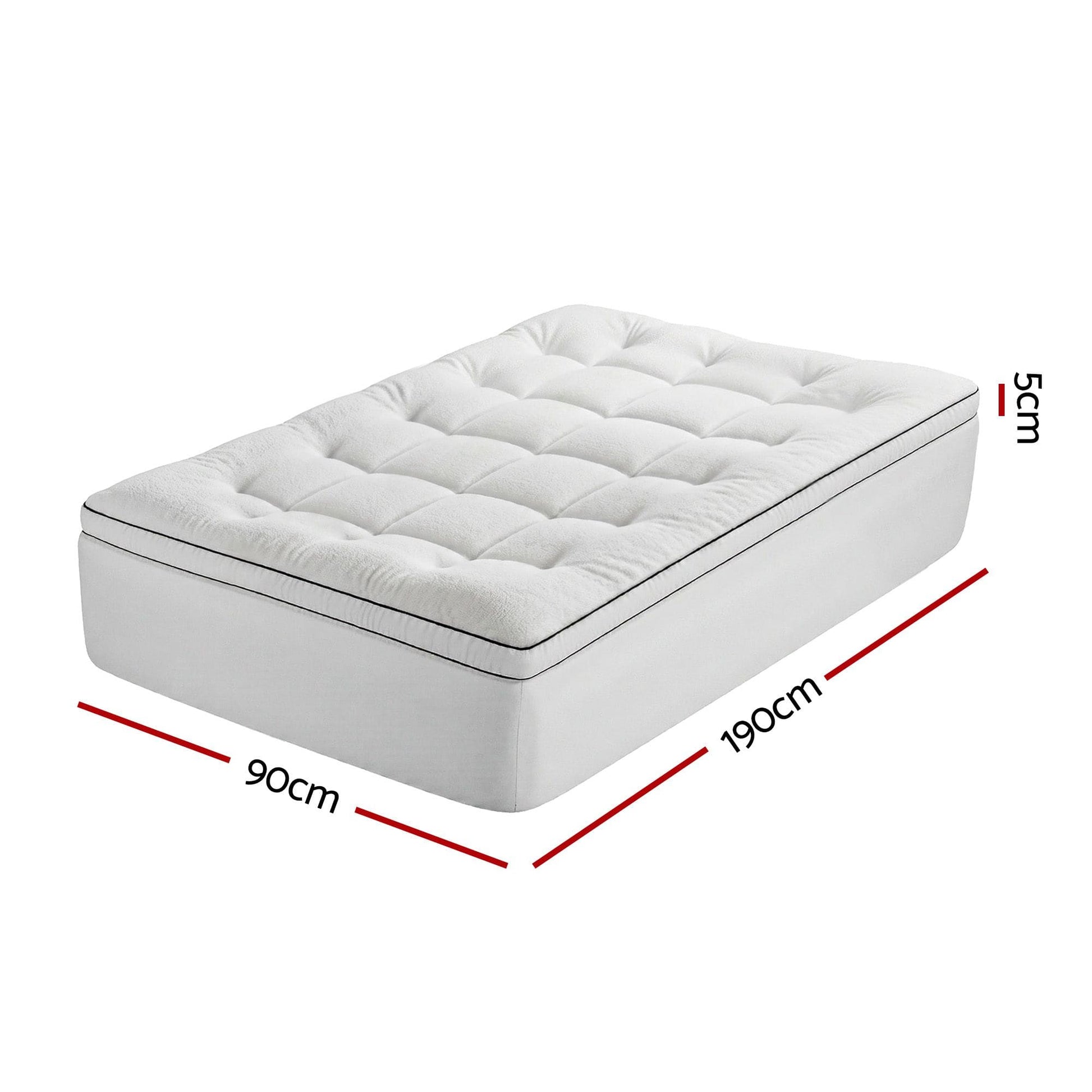 Alona.com.au Furniture > Mattresses > Mattress Toppers Giselle Bedding Single Mattress Topper 5cm Coral Fleece