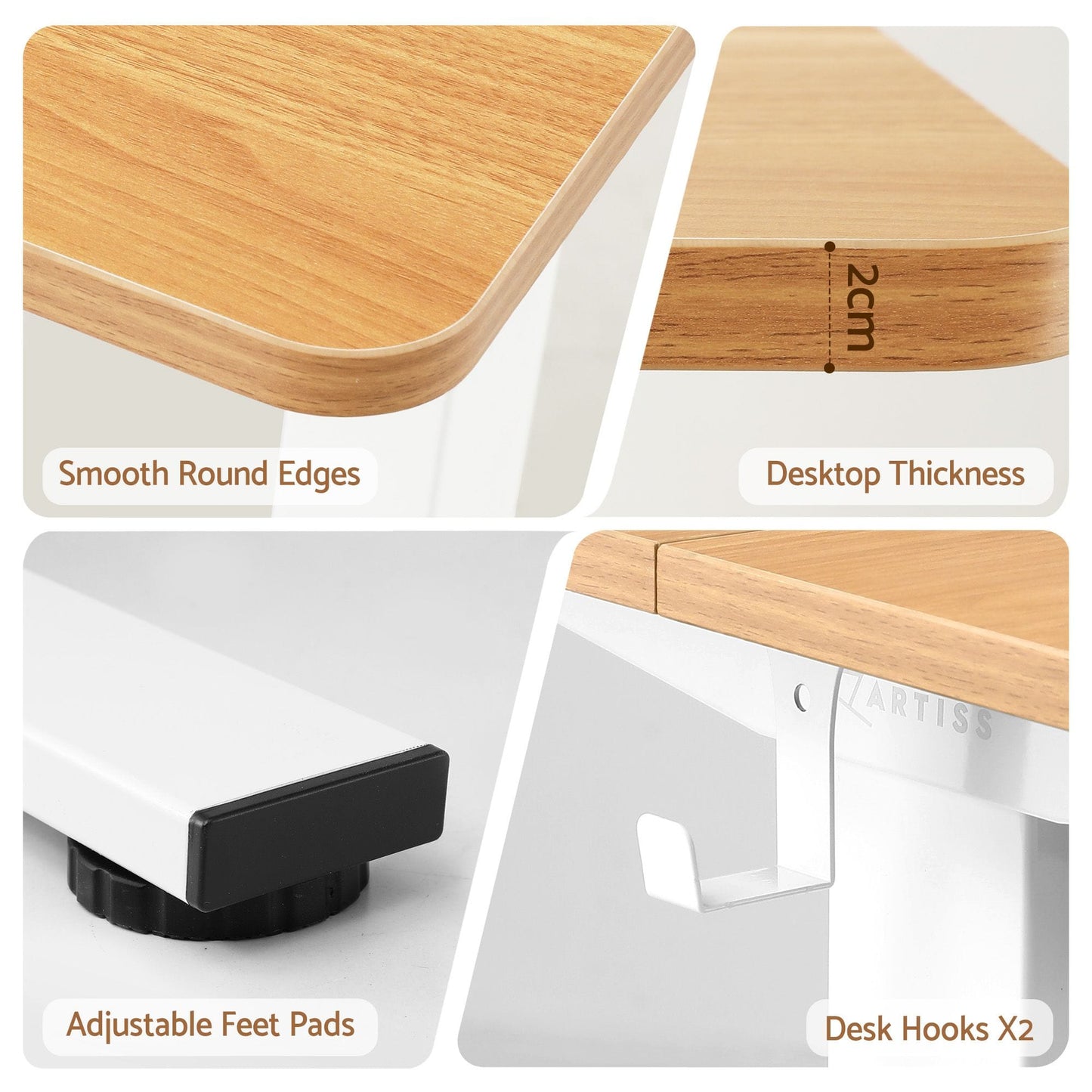 Alona.com.au Furniture > Office > Desks Artiss Standing Desk Electric Adjustable Ergonomic Office Table 100cm Oak