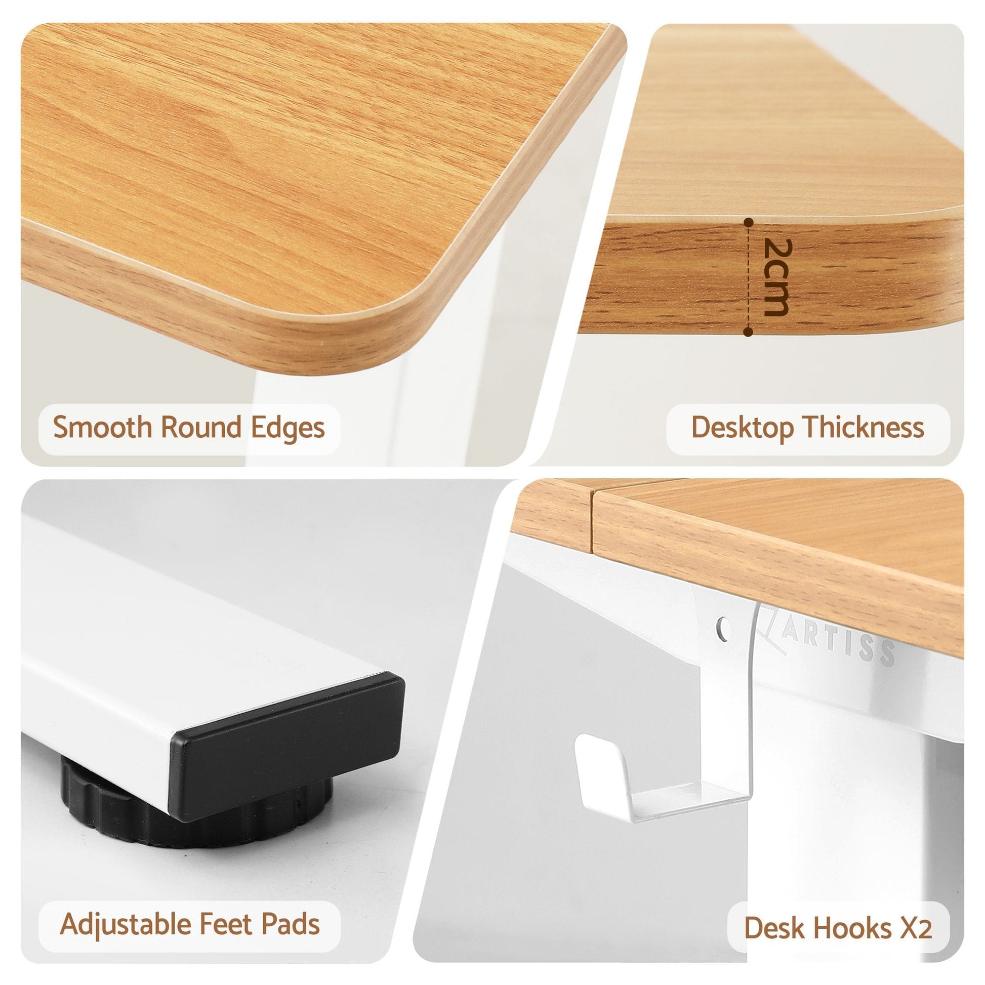 Alona.com.au Furniture > Office > Desks Artiss Standing Desk Electric Adjustable Ergonomic Office Table 100cm Oak