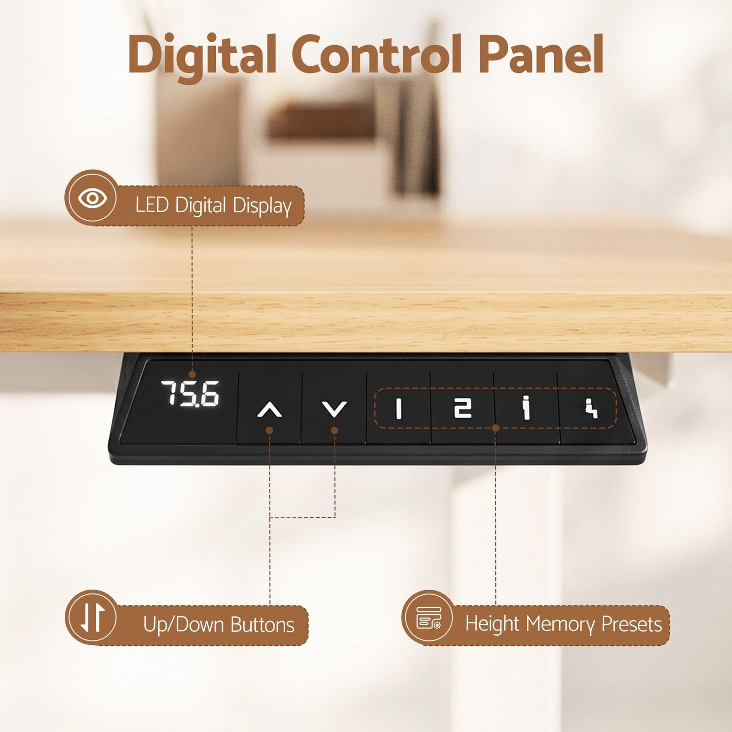 Alona.com.au Furniture > Office > Desks Artiss Standing Desk Electric Adjustable Ergonomic Office Table 100cm Oak