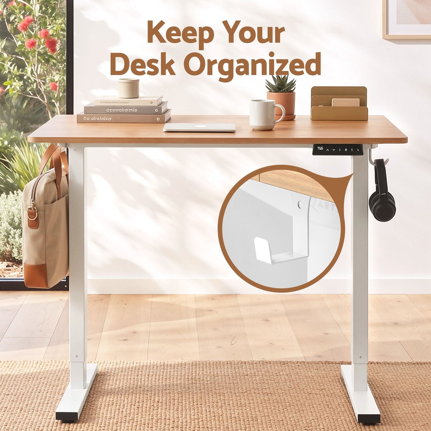 Alona.com.au Furniture > Office > Desks Artiss Standing Desk Electric Adjustable Ergonomic Office Table 100cm Oak