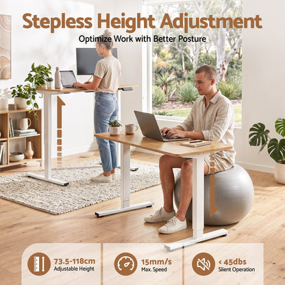 Alona.com.au Furniture > Office > Desks Artiss Standing Desk Electric Adjustable Ergonomic Office Table 100cm Oak