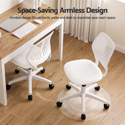 Alona.com.au Furniture > Office > Office & Desk Chairs Artiss Ergonomic Office Chair Armless Study Chair Height Adjustable for Girls Boys Teens White