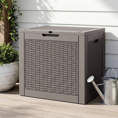 Alona.com.au Furniture > Outdoor > Outdoor Storage Boxes Gardeon Outdoor Storage Box 118L Container Lockable Garden Toy Tool Rattan-Texture Brown