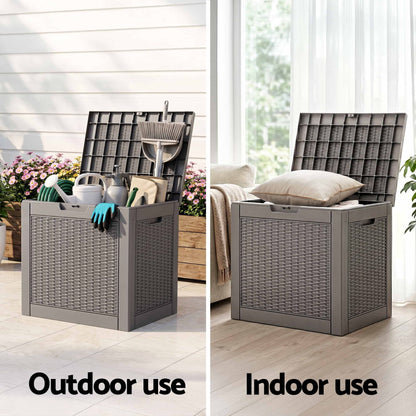 Alona.com.au Furniture > Outdoor > Outdoor Storage Boxes Gardeon Outdoor Storage Box 118L Container Lockable Garden Toy Tool Rattan-Texture Brown