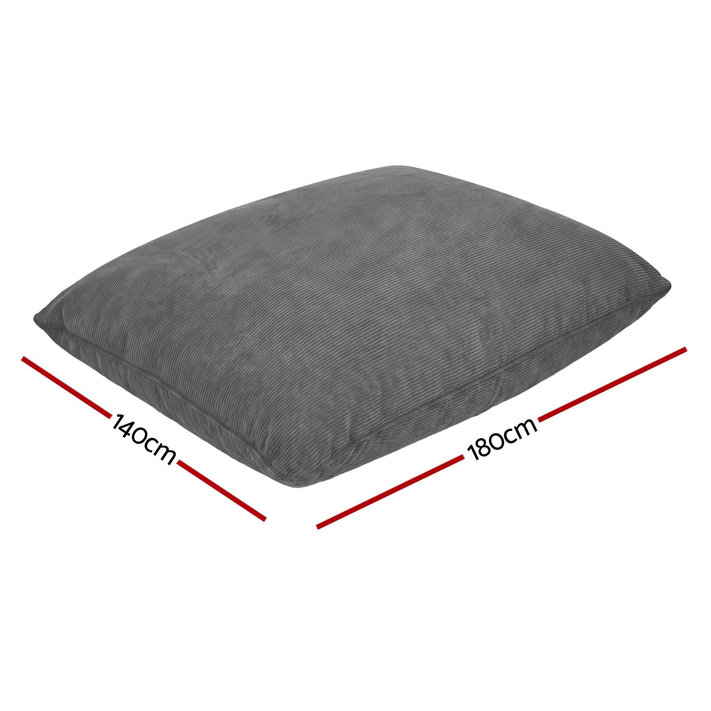 Alona.com.au Furniture > Sofas > Sofa Accessories Artiss 3 in 1 Bean Bag Chair Cover (No Filler) Convertible Bean Bag for Adults, Corduroy Stuffed Animal Storage Bean Bag Cover Washable for Living Room Bedroom, Grey