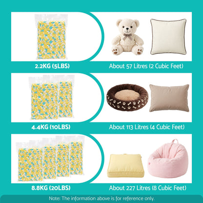 Alona.com.au Furniture > Sofas > Sofa Accessories Artiss 5lbs (2.2KG) Bean Bag Filler Shredded Memory Foam Filling High Density Soft Pillow Stuffing for Bean Bag Chair, Couch Cushion, Dog Bed, Stuffed Animals and Arts Crafts