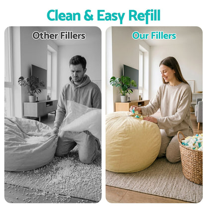 Alona.com.au Furniture > Sofas > Sofa Accessories Artiss 5lbs (2.2KG) Bean Bag Filler Shredded Memory Foam Filling High Density Soft Pillow Stuffing for Bean Bag Chair, Couch Cushion, Dog Bed, Stuffed Animals and Arts Crafts