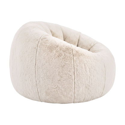 Alona.com.au Furniture > Sofas > Sofa Accessories Artiss Bean Bag Chair Cover (No Filler) Soft Faux Fur Beanbag Cover Large Round Stuffed Animal Storage Bean Bag Cover Washable Lazy Sofa Cover for Adults Kids Teens, Beige