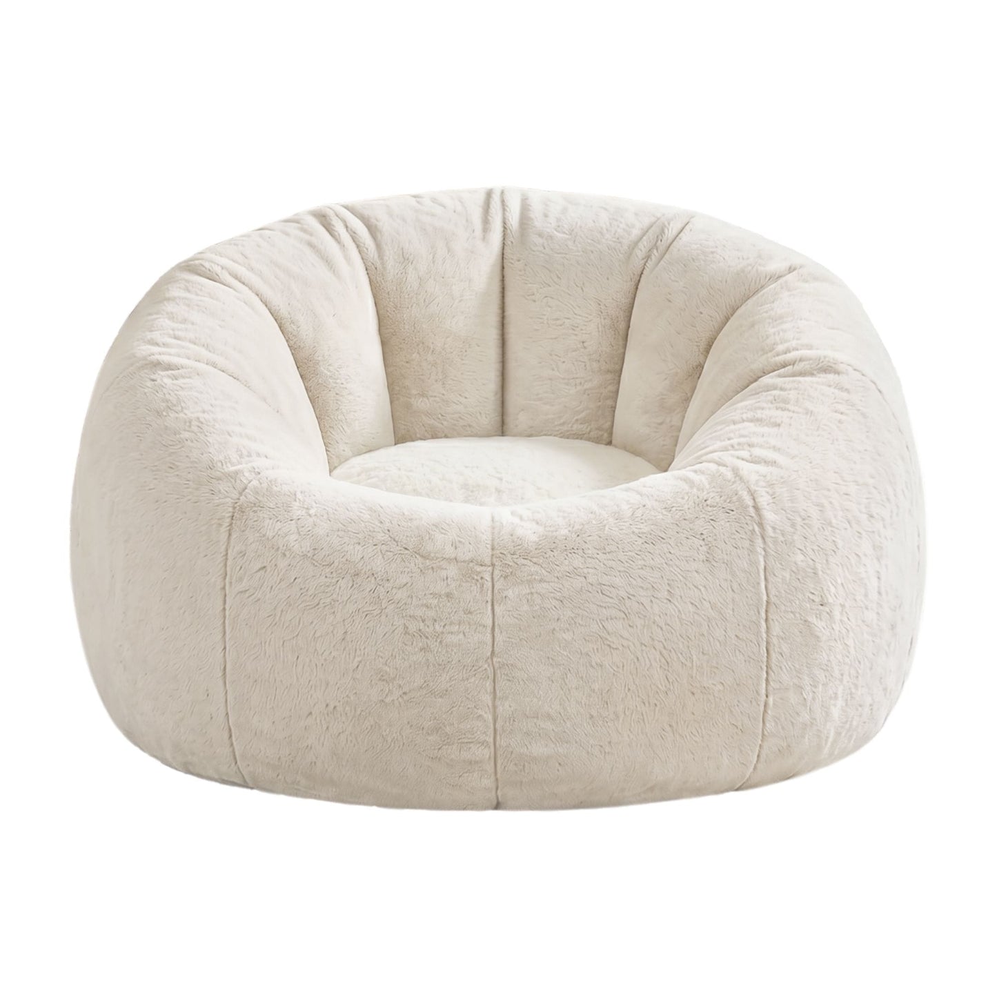 Alona.com.au Furniture > Sofas > Sofa Accessories Artiss Bean Bag Chair Cover (No Filler) Soft Faux Fur Beanbag Cover Large Round Stuffed Animal Storage Bean Bag Cover Washable Lazy Sofa Cover for Adults Kids Teens, Beige