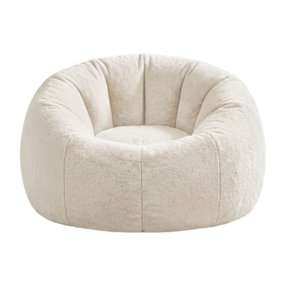 Alona.com.au Furniture > Sofas > Sofa Accessories Artiss Bean Bag Chair Cover (No Filler) Soft Faux Fur Beanbag Cover Large Round Stuffed Animal Storage Bean Bag Cover Washable Lazy Sofa Cover for Adults Kids Teens, Beige