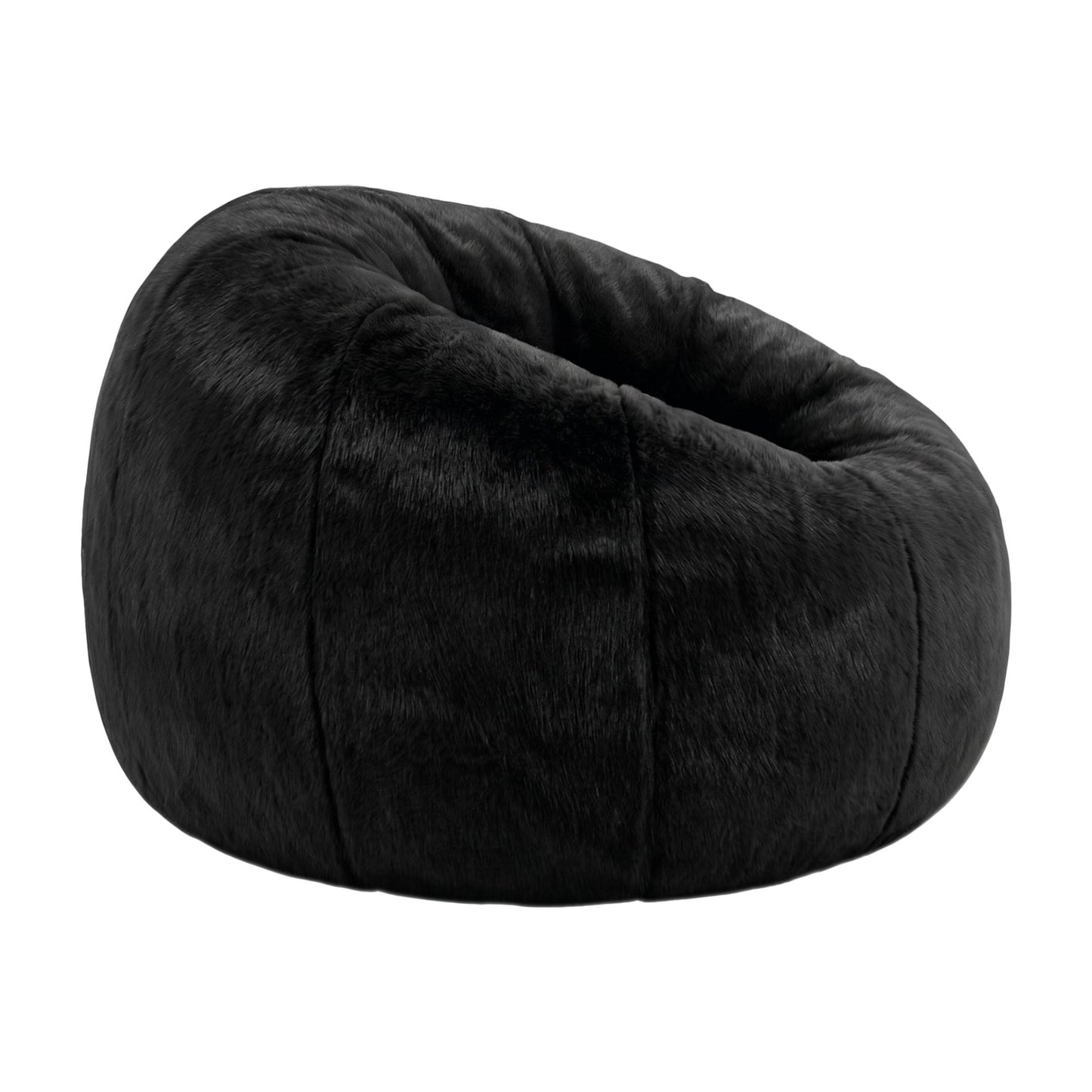 Alona.com.au Furniture > Sofas > Sofa Accessories Artiss Bean Bag Chair Cover (No Filler) Soft Faux Fur Beanbag Cover Large Round Stuffed Animal Storage Bean Bag Cover Washable Lazy Sofa Cover for Adults Kids Teens, Black