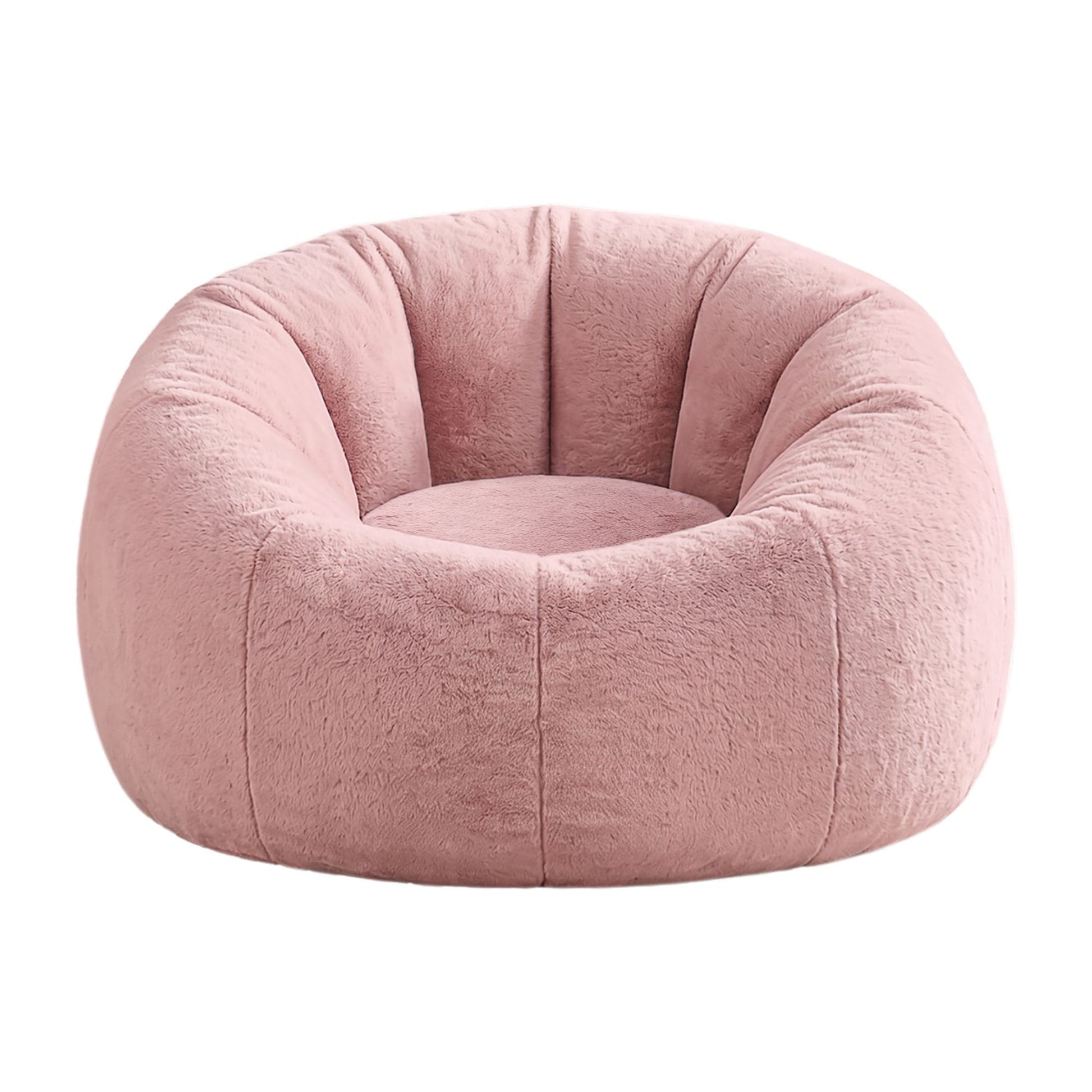 Alona.com.au Furniture > Sofas > Sofa Accessories Artiss Bean Bag Chair Cover (No Filler) Soft Faux Fur Beanbag Cover Large Round Stuffed Animal Storage Bean Bag Cover Washable Lazy Sofa Cover for Adults Kids Teens, Pink