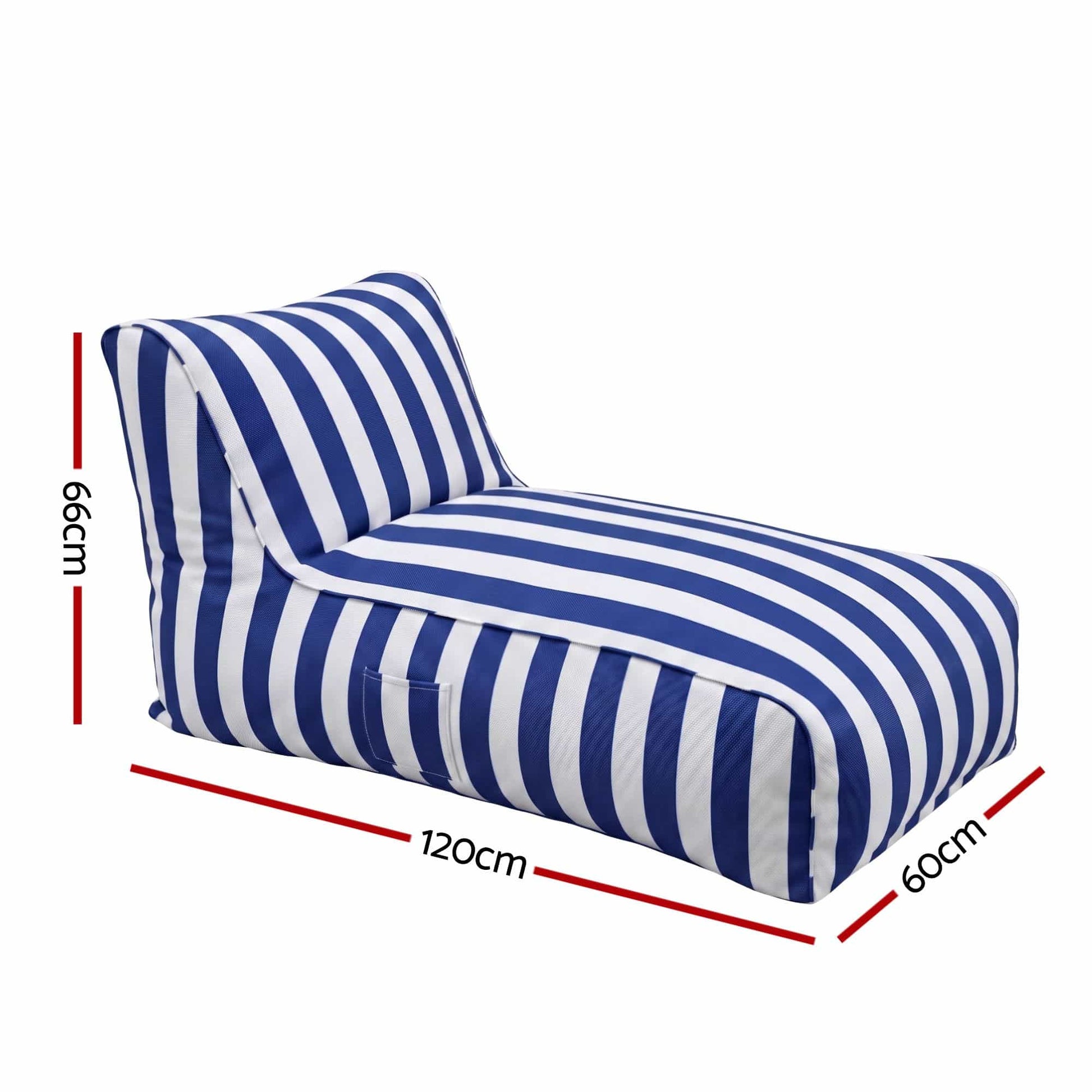 Alona.com.au Furniture > Sofas > Sofa Accessories Artiss Outdoor Bean Bag Chair Cover (No Filler) Splash-Proof Beanbag Lounge Sofacover Stuffed Animal Storage Bean Bag Cover for Patio Poolside Relaxing, Blue