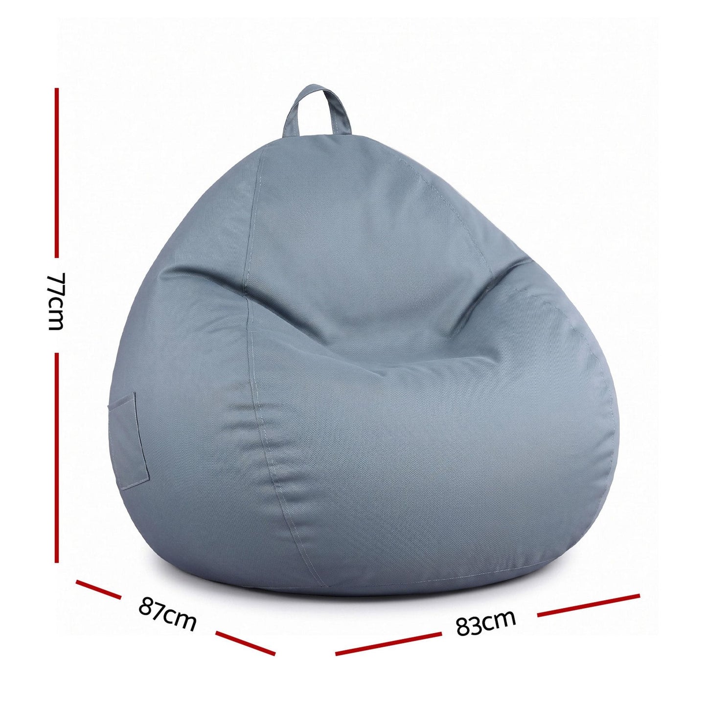 Alona.com.au Furniture > Sofas > Sofa Accessories Artiss Outdoor Bean Bag Chair Cover (No Filler) Splash-Proof Beanbag Sofacover for Adults Teens Kids Stuffable Bean Bag Cover for Patio Poolside Relaxing, Grey